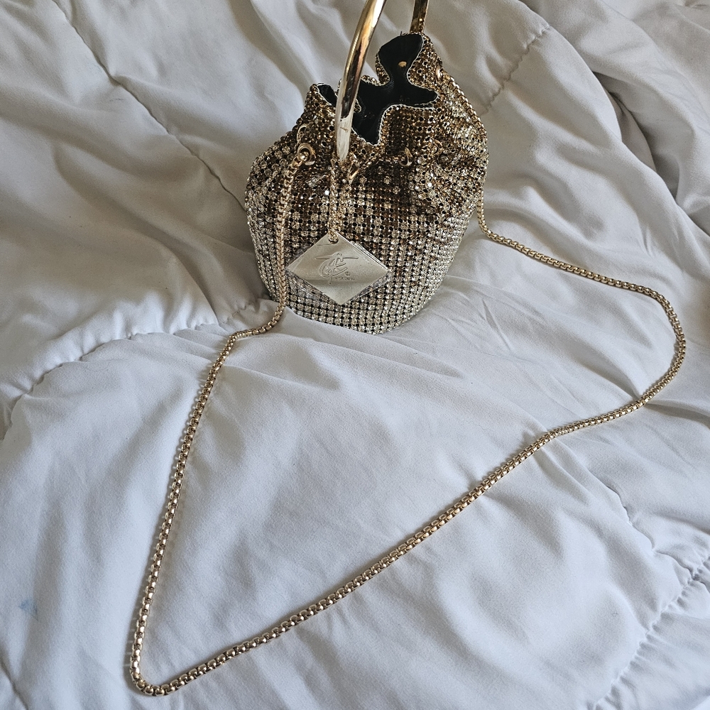 Champagne Rhinestone Bucket Bag - Picture 4 of 6